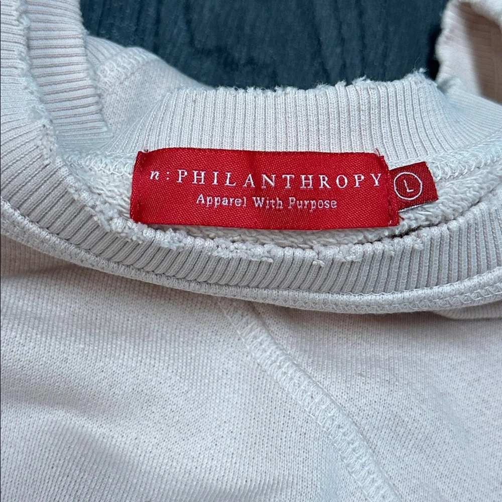 n:PHILANTHROPY Blush Pink Distressed Sweatshirt - Picture 5 of 6